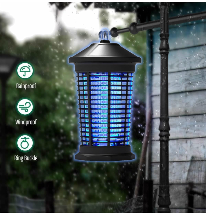Bug Zapper Large Coverage 1/2 Acre, Weatherproof, Light Sensor, Mosquito Fly Trap Zapper Killer, Outdoor Indoor, Mosquito Zapper for Patio Home Office Hotel Warehouse, Commercial Bug Light