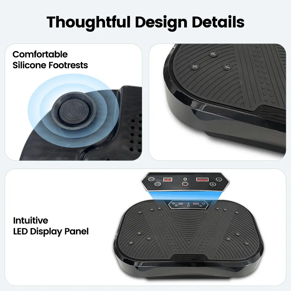 Whole Body Vibration Plate for Home Gym, Portable Exercise Machine with 120 Speeds, Resistance Bands & Remote Control, Quiet Vibration Trainer with 330 Lbs Capacity, Vibration Plates, Gym Fit Vibration Trainers