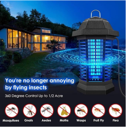 Bug Zapper Large Coverage 1/2 Acre, Weatherproof, Light Sensor, Mosquito Fly Trap Zapper Killer, Outdoor Indoor,  Mosquito Zapper for Patio Home Office Hotel Warehouse, Commercial Bug Light