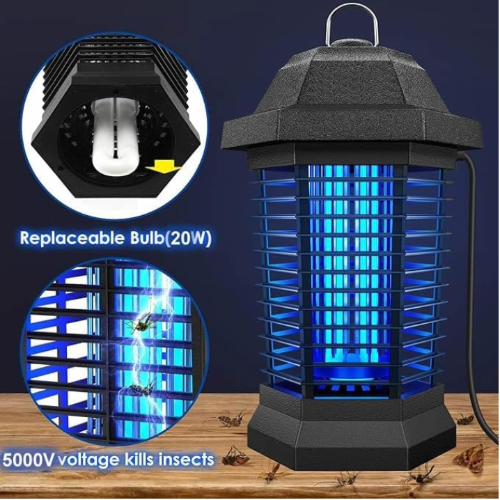 Bug Zapper Large Coverage 1/2 Acre, Weatherproof, Light Sensor, Mosquito Fly Trap Zapper Killer, Outdoor Indoor,  Mosquito Zapper for Patio Home Office Hotel Warehouse, Commercial Bug Light