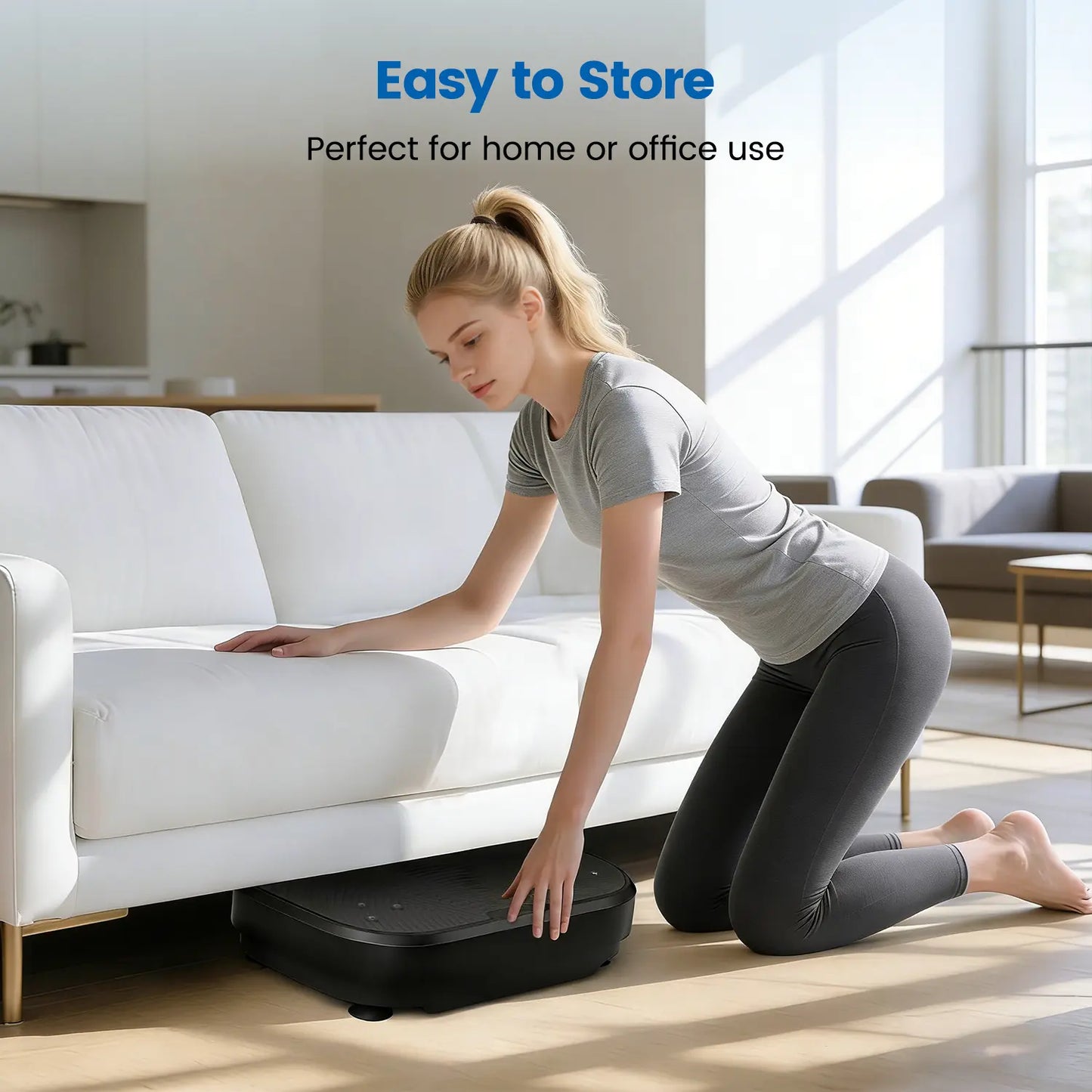 Whole Body Vibration Plate for Home Gym, Portable Exercise Machine with 120 Speeds, Resistance Bands & Remote Control, Quiet Vibration Trainer with 330 Lbs Capacity, Vibration Plates, Gym Fit Vibration Trainers